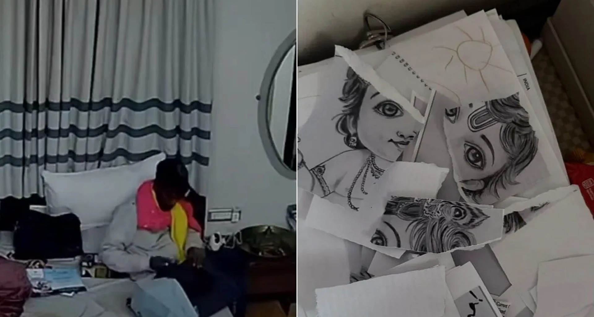 સુરતમાં અજીબ ઘટના, ચોરે ચોરી કર્યા બાદ કૃષ્ણ ભગવાનના ફોટા ફાડ્યા