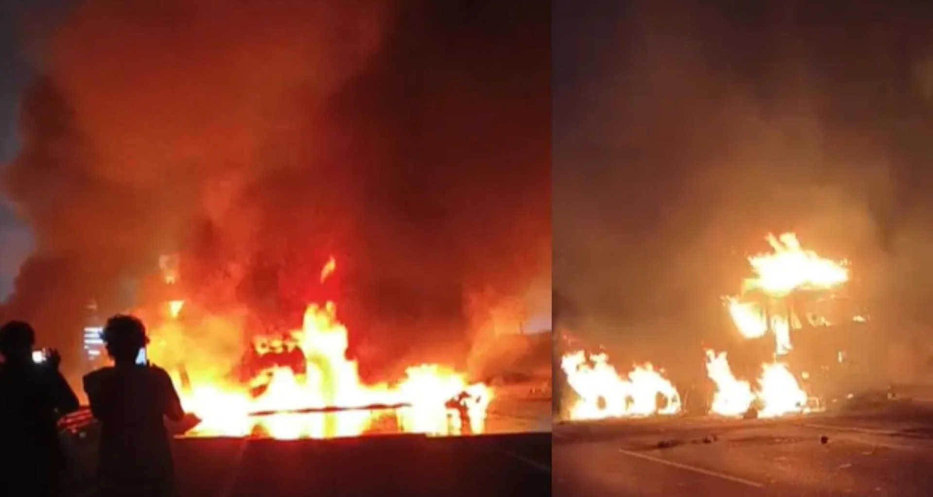 આણંદ: ટ્રક અને પિકઅપ વચ્ચે ટક્કર બાદ ભીષણ આગ ફાટી નીકળી, બે લોકોના કરુણ મોત