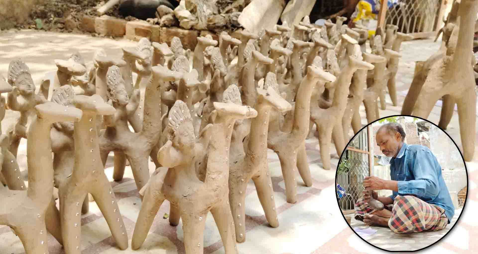 ડીસા; 50 વર્ષથી ચીકણી માટીથી દેવી-દેવતાઓની મૂર્તિઓ બનાવી વર્ષો જૂની પરંપરા જાળવી રાખી