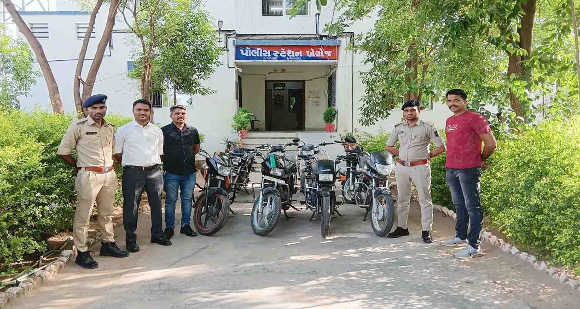 2.15 લાખની કિંમતની આઠ બાઈકો જપ્ત; એક કિશોર પકડાયો એક ફરાર