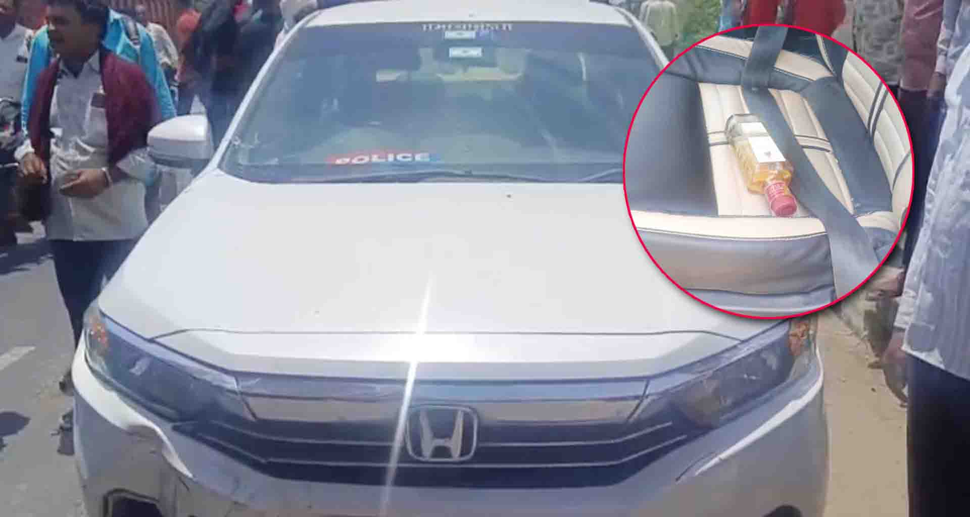 રાધનપુર હાઇવે પર પોલીસ પ્લેટ વાળી કારના ચાલકે નશાની હાલતમાં બાઇક ચાલકને ઉછાળીયો