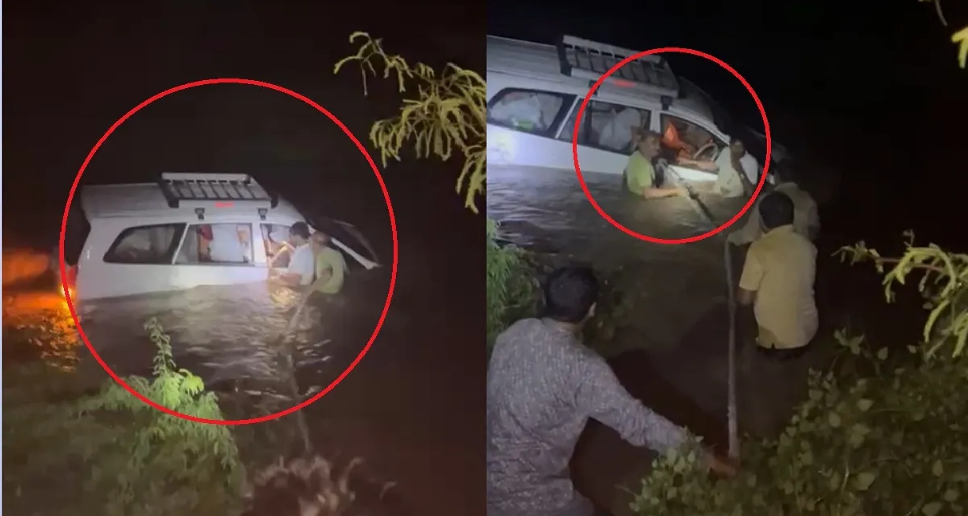 ભાવનગરના રાણીવાસ જોડે કાર નાળામાં ખાબકી, લોકોની આબાદ બચાવ