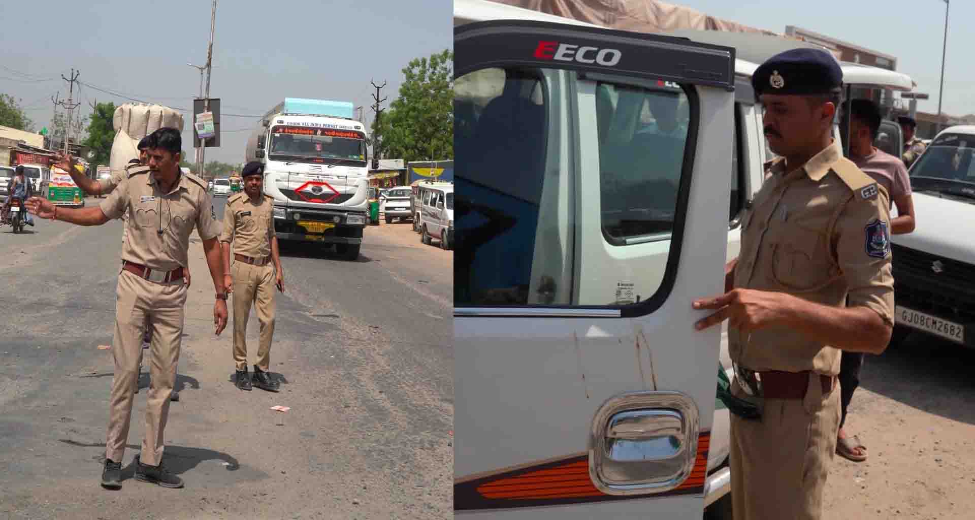 ધાનેરા પોલીસનો ટ્રાફિક ડ્રાઇવચ કાળા કાચ અને નંબર પ્લેટ વિનાના વાહનચાલકો પર કાર્યવાહી