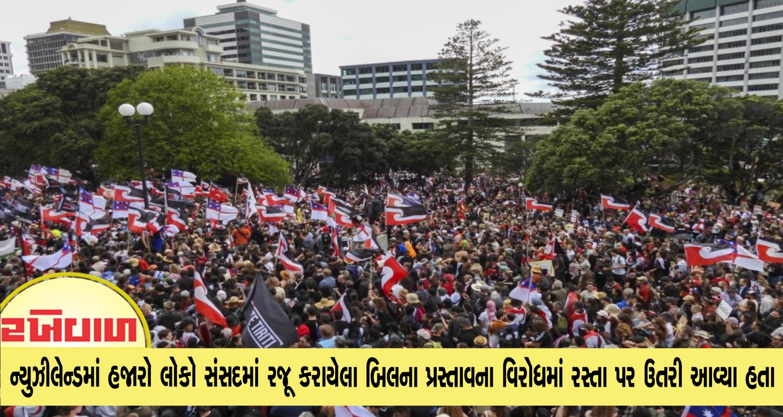 ન્યુઝીલેન્ડમાં હજારો લોકો સંસદમાં રજૂ કરાયેલા બિલના પ્રસ્તાવના વિરોધમાં રસ્તા પર ઉતરી આવ્યા હતા