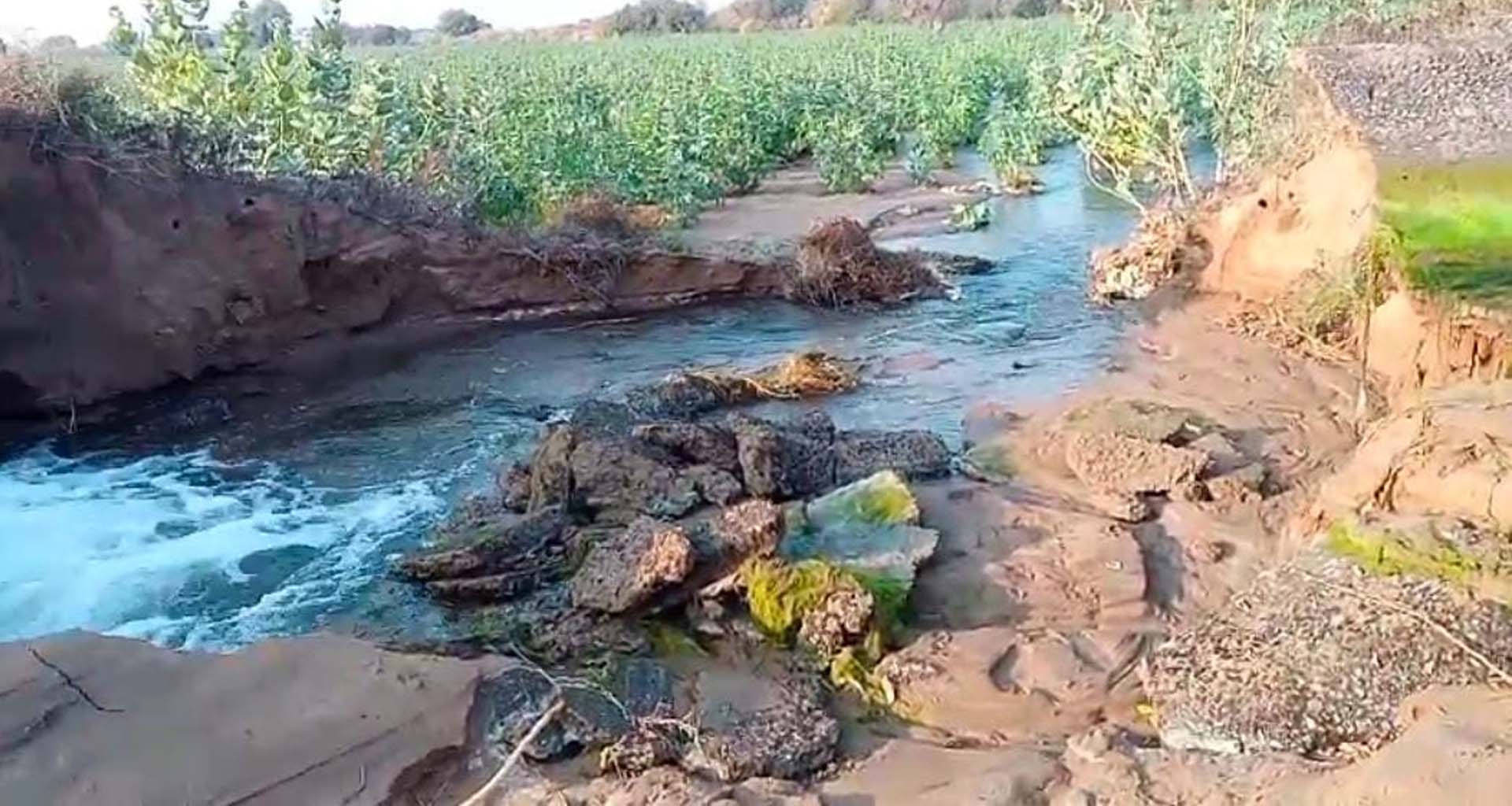 ધરણીધરના જોડીયાળી માઇનોર કેનાલમાં 15 ફૂટનું ગાબડું  : ખેડૂતોને ભારે નુકસાન