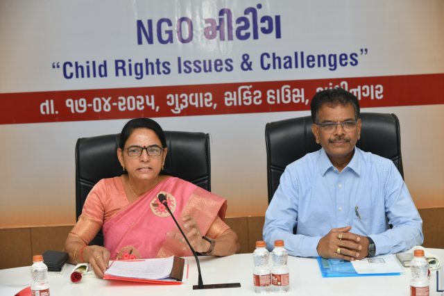 ગુજરાત રાજ્ય બાળ અધિકાર સંરક્ષણ આયોગ દ્વારા વિવિધ સ્વૈચ્છિક સંસ્થાઓ સાથે સહયોગ અને સંકલન માટે ગાંધીનગર ખાતે વિશેષ બેઠક યોજાઈ