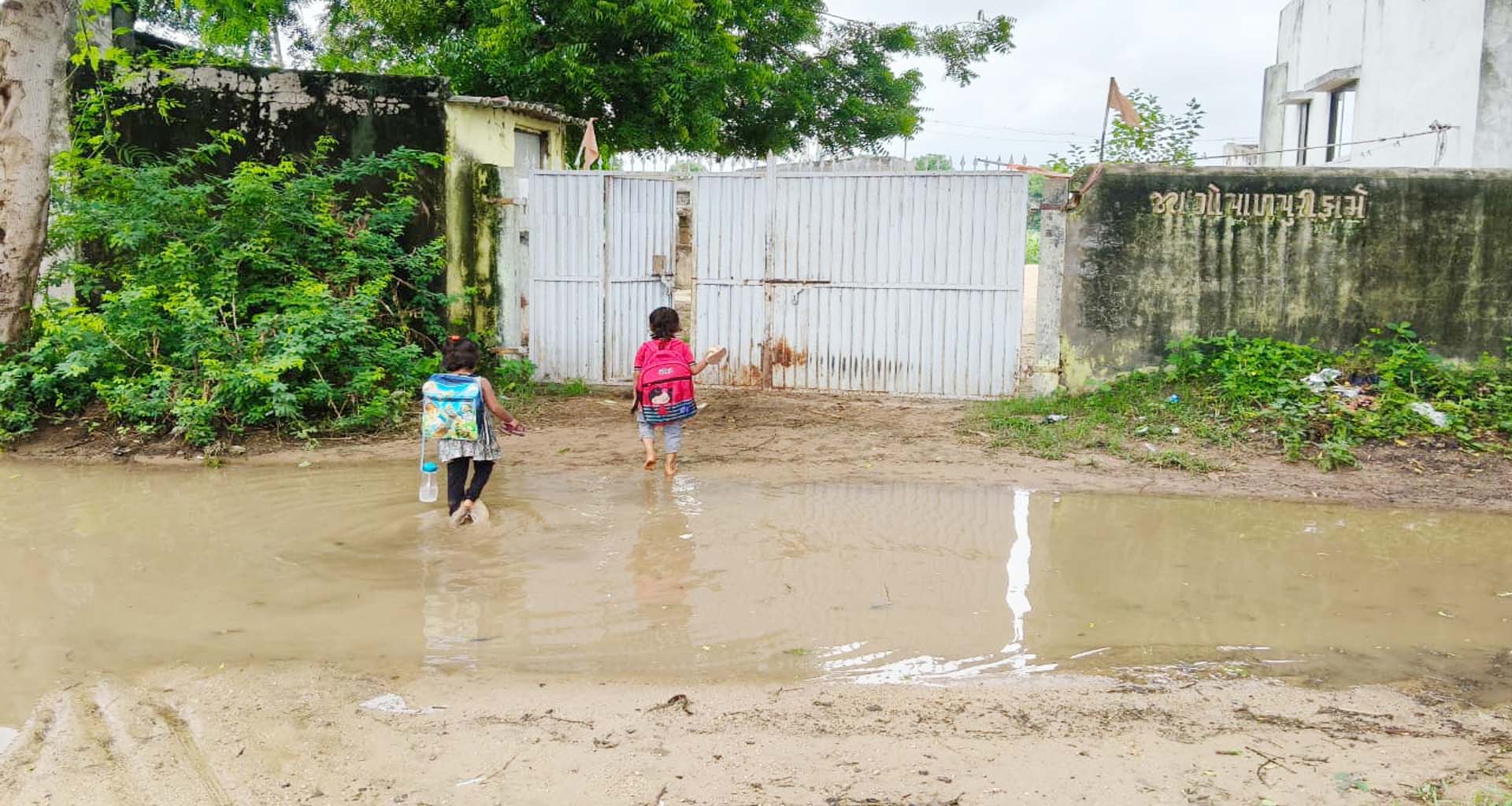 ખેટંવા-સાંડીયા માર્ગ પર વરસાદી પાણીનો જમાવટ, મચ્છરજન્ય રોગચાળો ફાટી નીકળવાની ભીતિ